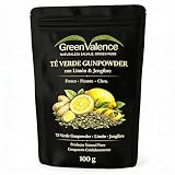 GreenValence Té Verde Gunpowder con Limón y Jengibre - Mezcla Aromática de Té Verde - Sabor Fresco y Especiado - Sin Aditivos – Ideal para Té Caliente o Té Frío (100 g)