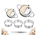 Dumplings Maker, 2pcs Stainless Steel Dumpling Mold and 3pcs Dough Ravioli Skin Press Cutter, 1pcs Stuffing Spoon-Empanadas Press Pie Mold Chinese Dumpling Pierogi Cutter Wrappers Pastry Making Tools