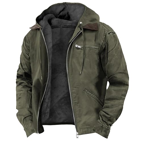 Veste à capuche zippée doublée en polaire pour homme DGKaxiyaHM au style décontracté