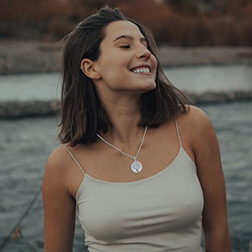 Aniu Bible Verse Necklace For Men Women Sterling Silver Serenity Prayer Pendant Religious Faith Gifts Courage Wisdom Praying Hands Inspirational Sobriety Jewelry #TOP5