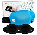Nidra Contoured Sleep Mask for Side Sleepers – Zero Pressure Fit, Light Blocking Eye Shade for Sleeping & Travel – Blue, Standard Size