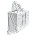 ABAKUHAUS Le Golf Sac Cadeau pour Fête Prénatale, Clubs Sticks Motif Graphique, Pochette en Tissu Réutilisable de Fête avec 3 Rubans, 70 x 80 cm, Ciel Bleu et Blanc
