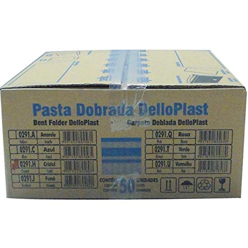 Pasta Grampo Trilho Plástica Oficio, Dello 0291.H.0010.2, Multicor, Pacote com 10 Unidades