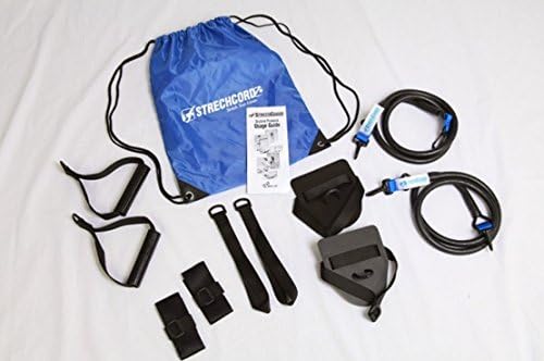 Strechcordz Modular Set ~ Red 12-31lbs ~ Swimmer's Wet & Dry Land Kit for swimmer's pull, tricep extensions, rowing, overhead raises, proper hip rotation, stroke efficiency