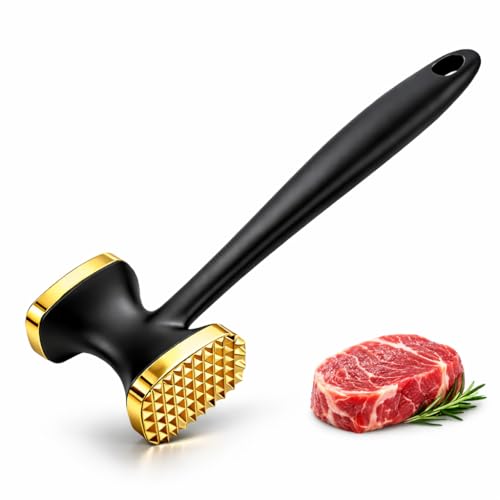 Heavy Duty Meat Tenderizer Hammer - Dual-Sided Manual Mallet Tool for Steak, Chicken, and Fish, Ergonomic Kitchen Pounding Tool