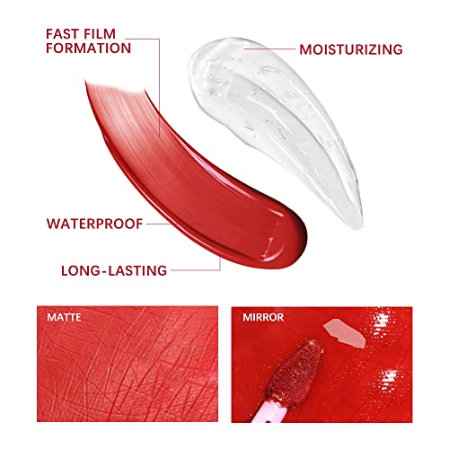 Walulan Double-Ended Lip Oil,Matte Lip Gloss, Waterproof Sweatproof Lipstick Sealer,Lip Glow Oil,Plumper Clear Hydrating, Lipstick Raincoa #TOP4
