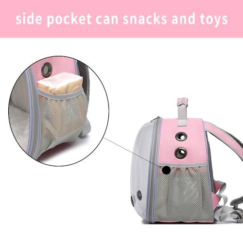 Bunny Carrier, Guinea Pig Carrier,Small Animal Carrier Backpack for Rabbit,Bearded Dragon, Lizard,Hamster,Kitten. Breathable Pet Travel Cage Bag (Pink) by Hcupet - Image 8