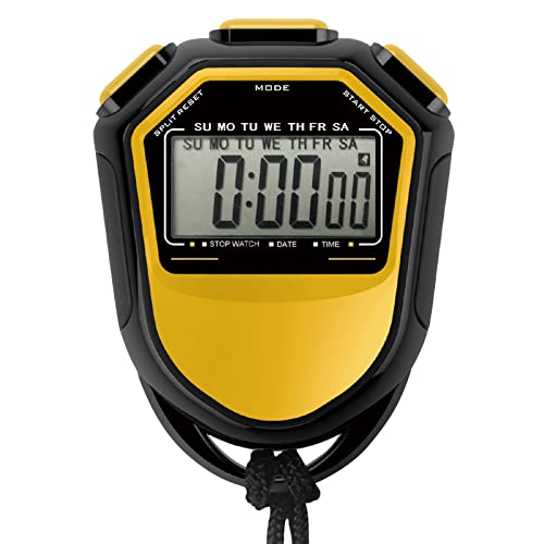 ACAGALA Waterproof Stopwatch Digital Handheld LCD Timer Chronograph Sports Counter with Strap for Swimming Running Football Training