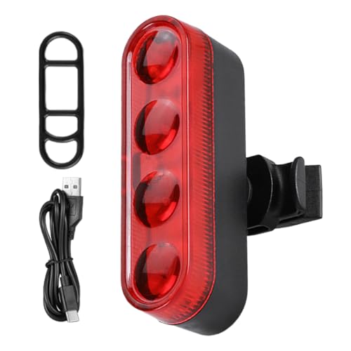 Moreeulsi LED Cycle Rear Light | Waterproof Light for Cycle | Multifunctional Bikes Lighting Tools, Rechargeable Scooter Red Taillight for Outdoor