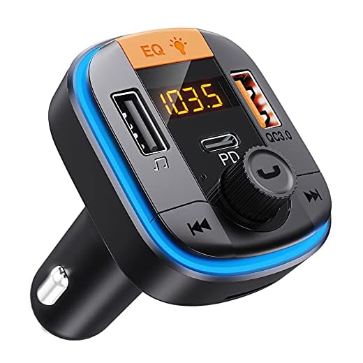 Bluetooth FM Transmitter for Car - BAISHUN Bluetooth 5.0 Adapter PD20W+QC3.0 Cigarette Lighter Radio Receiver Music Player Car Charger Supports Hands-Free Call Siri Google Assistant