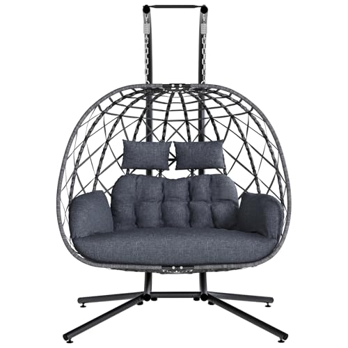 SWITTE Double Egg Swing Chair with Stand, 2 Person Outdoor