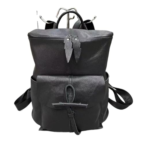 MQPALZKD Sac à dos en cuir véritable, sac à bandoulière en cuir de vache, modèle seau de grande capacité, sac for femmes