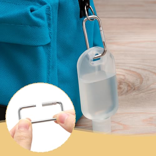 Image of Liliaafar 1.875'' Rectangular Key Ring with Turn Twist Sleeve Closure Screw Lock Clip KeyChain Ring for Key Organizer