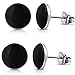 Produktbild 2 Paar Schwarze Ohrstecker Ohrringe Edelstahl poliert 7mm für Damen, Herren und Jugendliche