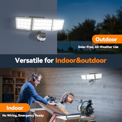 ShineSeed Battery Powered Motion Sensor Outdoor Lights, 2000LM Flood Light by ShineSeed - Used condition - Image 7