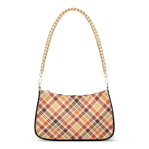 susiyo Shoulder Bag for Women Autumn Plaid Small Shoulder Purse Bags Cute Hobo Tote Handbag Mini Clutch Purse