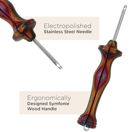 Image of The Oxford Punch Needle #10 (1 /4 inch Loop) Fine Point Punch Needle | Patented Design | Ergonomic Colorful Symfonie Wood Handle | Electropolished Steel Tip | Ideal for Rug Hooking
