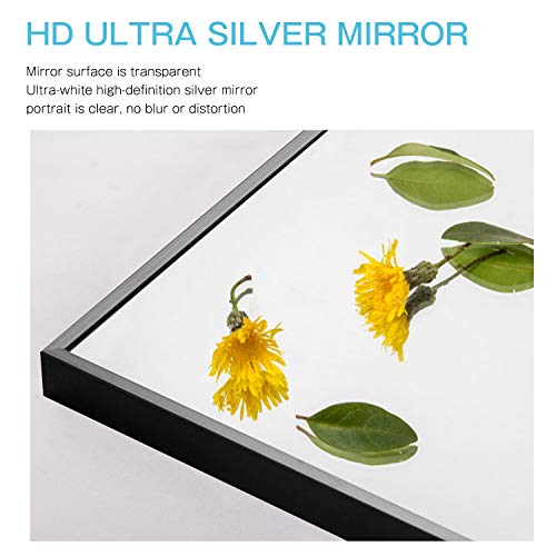 Image of NeuType 47 inchx22 inch Full Length Mirror Aluminum Alloy Frame Wall-Mounted Mirror for Living Room, Bedroom, Entry, Hanging or Leaning Against Wall, Full Length Mirror for Wall, Black (No Stand)