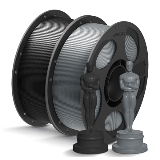 ANYCUBIC PLA+ 3D Printer Filament Bundle, PLA Plus 1.75mm Dimensional Accuracy +/- 0.02mm, Fit Most FDM 3D Printers, 1KG Reusable Spool, 2KG Black & Gray
