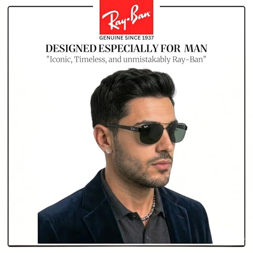 Image of Ray-Ban RB3663 Square-Round Shaped Sunglasses for Men with Official RAYBAN Eyewear Kit