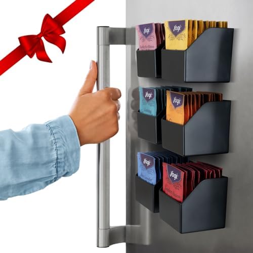 Amazon.com: JUNLYNEST Magnetic Tea Bag Organizer - 6-Piece Metal Tea ...