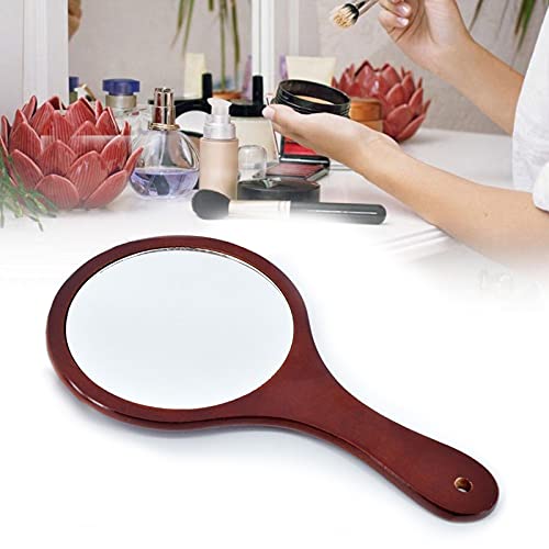 Houten Kappers Handspiegel, 30*17cm, handgemaakte make-upspiegel, rond, geschikt voor make-up, cosmetica, huidverzorging… - Image 4
