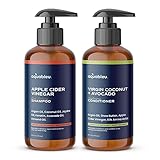 Apple Cider Vinegar Shampoo and Virgin Coconut & Avocado Conditioner Set - Clarifying and...