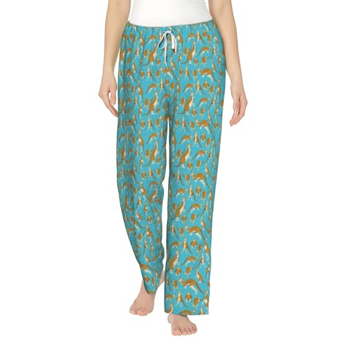 Pantalon de pyjama femme imprimé kangourou en maille douce