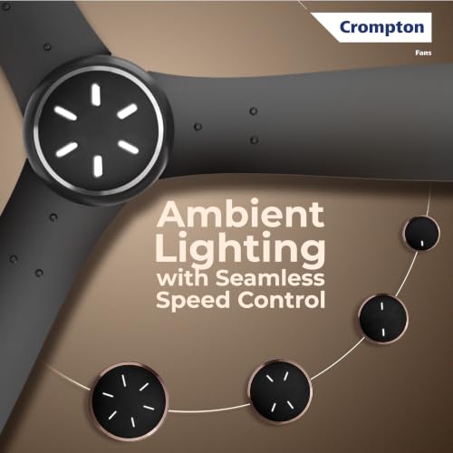 Image of Crompton Energion Grace 1200mm BLDC Ceiling Fan | Point Anywhere Remote Control | BEE 5 Star Rated Energy Efficient | Superior Air Delivery | 4* Year Manufacturer Warranty | Matte Black