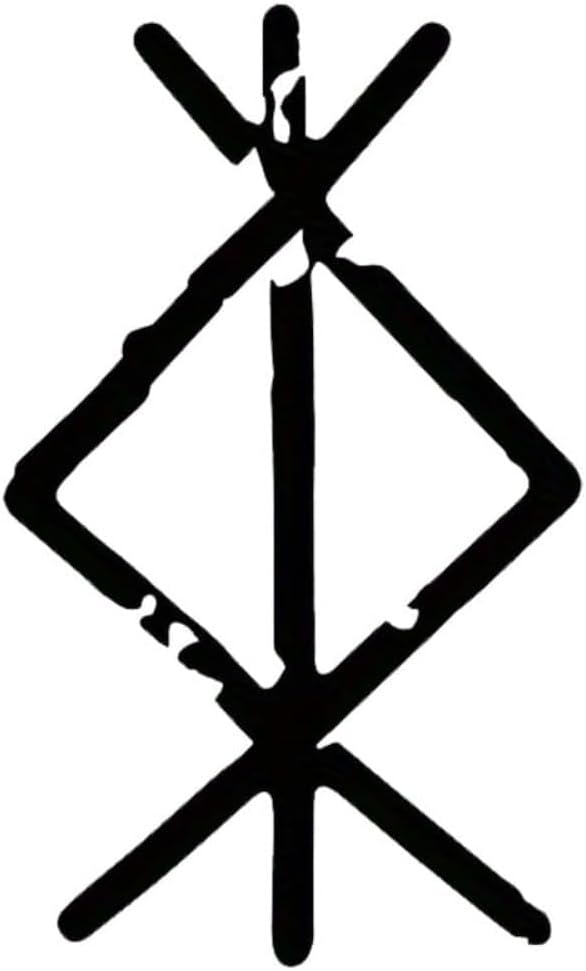 2PCS Protection Rune Viking Vinyl Decal - 3.5"x5.9" Waterproof Sticker for Car, Laptop, Grimoire - Spiritual Symbol Decorative Emblem | #AZ10 (White)