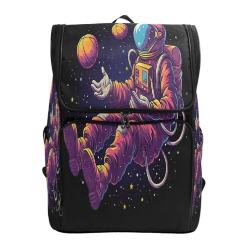 Sac à dos étudiant grande capacité pour jeunes filles garçons motifs basket et astronaute