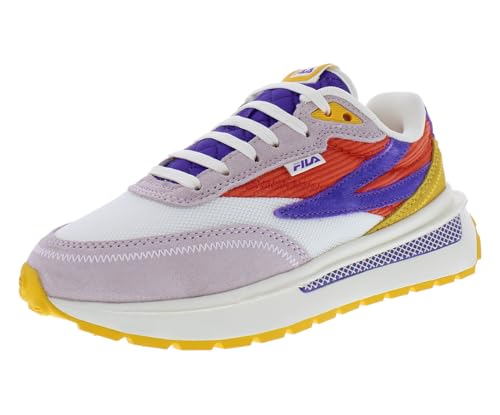 Fila Renno - Zapatos de pana para mujer, Blanco/Morado, 38 EU