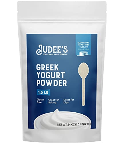 Judee’s Greek Yogurt Powder 1.5 lb - Gluten-Free and Nut-Free - Add to Salad Dressings and Dips - Use in Baking or Make Frozen Yogurt Treats - Great for Smoothies, Popsicles, and Ice Cream