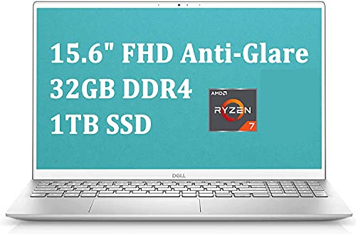 Dell Inspiron 15 5000 Premium Laptop I 15.6" FHD Anti-Glare I AMD 8-Core Ryzen 7 4700U (>i7-10710U) I 32GB DDR4 1TB SSD I Fingerprint Backlit USB-C Win10 Silver