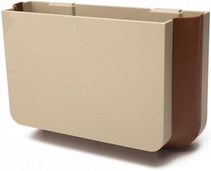 Creative Life car Supplies car car Hanging Trash can not Folded Storage Storage Garbage bin Box-Folding Trash can (Rice Color)