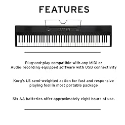 Korg Liano Piano numérique portable avec clavier doux au toucher Noir - Les Beatles, Paul McCartney, John Lennon, RIngo Starr, George Harrison Korg Liano Piano numérique portable avec clavier doux au toucher Noir – Image 5