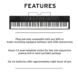 Korg Liano Piano numérique portable avec clavier doux au toucher Noir - Les Beatles, Paul McCartney, John Lennon, RIngo Starr, George Harrison Korg Liano Piano numérique portable avec clavier doux au toucher Noir – Image 5