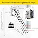 12 Steps Retractable Loft Foldable Ladder, Extra Wider 4in, Stairs Pull Down System for Height 9.8ft, Wall-Mounted Collapsible Ladder, Attic Stairs with 2 Handrails, 660lb Capacit(12 Steps)