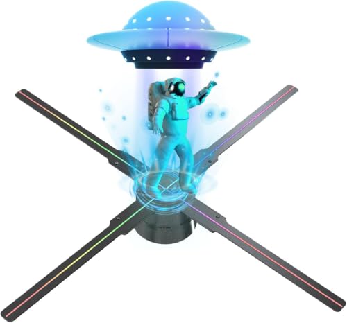 3DHologramFan,45CM HD LED 3DHologramFan WIFI Projector with 700 Library Video,Animated Holographic Projector Display for Stores, Shops, Christmas Tree(17.9"(APP+WIFI+Bluetooth+Remote))