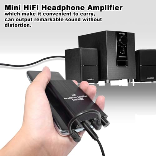 Image of Headphone Amplifier - Portable Headphone amp 3.5mm Stereo Audio Out- Powered Dual-Output with Lithium Battery for iPhone, iPod, iPad,MP3,MP4 and Computers