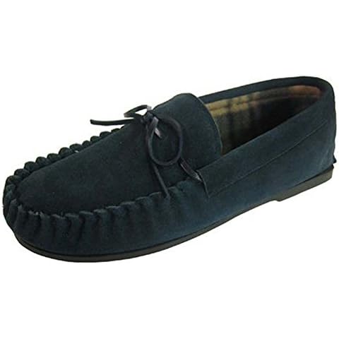 Coolers Men's Suede Tartan Moccasin Slipper Cover