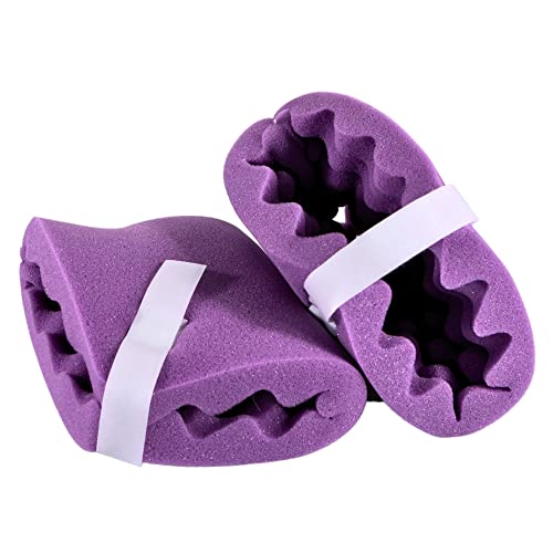 Foam Heel Cushion Protector Pillow [1 Pair 2 Total] Adjustable Convoluted Eggcrate Padded Foot Protectors Pillow to Relieve Feet Pressure from Open Bed Sores, Ulcers and Injuries - Purple