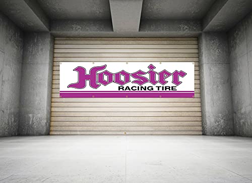 ENMOON Hoosier Banner Flag (2x8ft, Vivid Color, 150D Poly) Racing Tire Sign Flag Large Banner with 6 Brass Grommets - Image 4