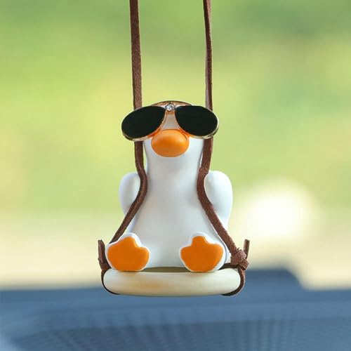 QHFlashbuy Pato Oscilante para Coche,Bonito Adorno Colgante de Coche de Pato Oscilante,Decoración Espejo Retrovisor Coche,Decoración Interior De Coche Accesorios