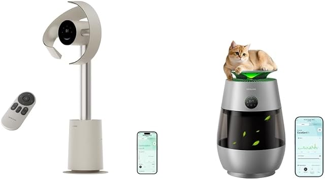 DREAME Bladeless Fan MF10-Beige Bundle with Pet Air Purifier AP10