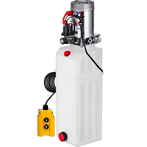 Mophorn Single Acting Hydraulic Pump Dump Trailer Plastic Hydraulic Power Unit (Plastic, 15 Quart/Single Acting)