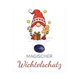 Magischer Wichtelstein – Handverlesener Glücksstein mit Weihnachtskarte & Geschenkverpackung | Wichtel Zubehör Weihnachten, Wichtel Geschenke, Fantasievolles Wichtelzubehör für Kinder