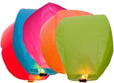 Santa Stores Sky Lantern Standard Pack of 05 (90cms X40cms X38cms)