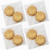 Efivs Arts 200Pcs White Polka Dot Cookie Bags, Self Sealing Cellophane Bags for Homemade Cookies, Clear Treat Bags with Self Adhesive Seal for Baking, Party Favors and Gift Giving (4x4 Inches)