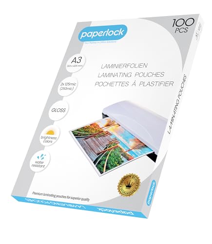 Pochettes de plastification A3 Paperlock au bureau pour protéger vos plannings et menus